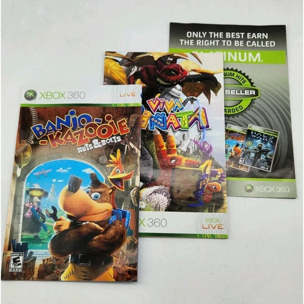 Banjo Kazooie Nuts & Bolts + Viva Pinata Xbox 360 Platinum Hits CIB With Manuals